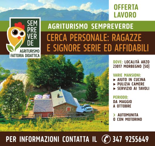 ricerca personale agriturismo sempreverde