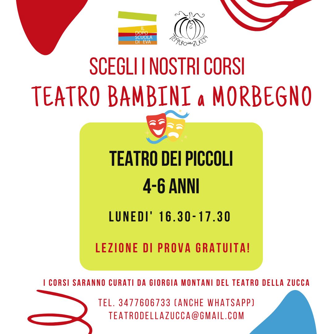 Corso di teatro per bambini da 4 a 6 anni organizzato dal Teatro della Zucca