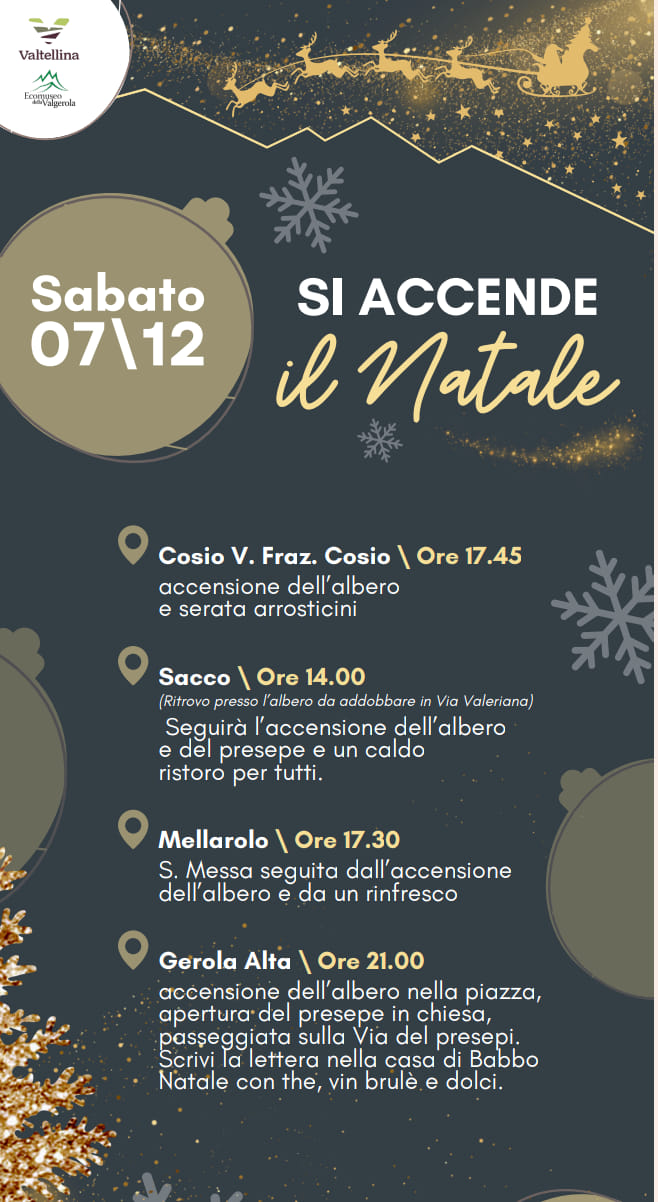 Arrivo del Natale con l'ecomuseo della Valgerola