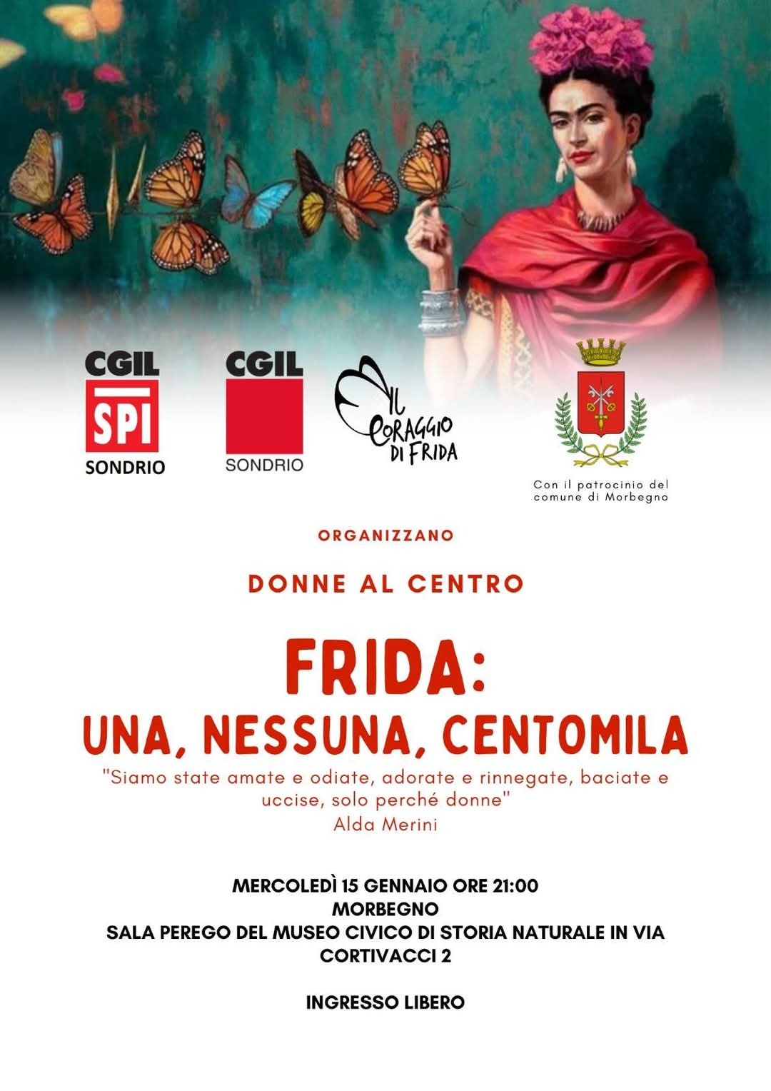 Evento organizzato dal centro antiviolenza Il coraggio di Frida