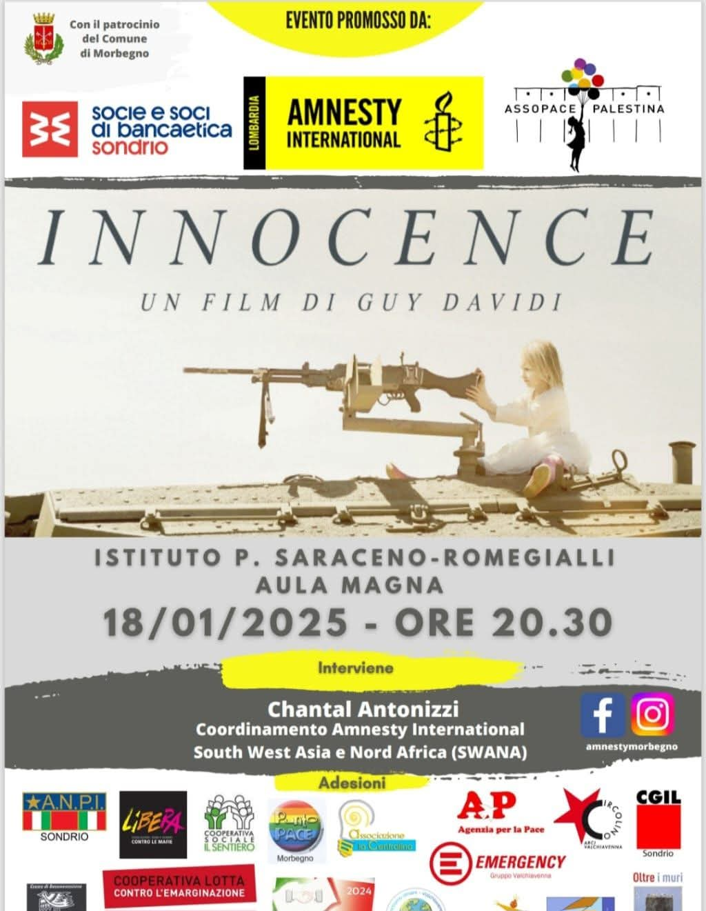 Serata organizzata da Amnesty Interntional Morbegno