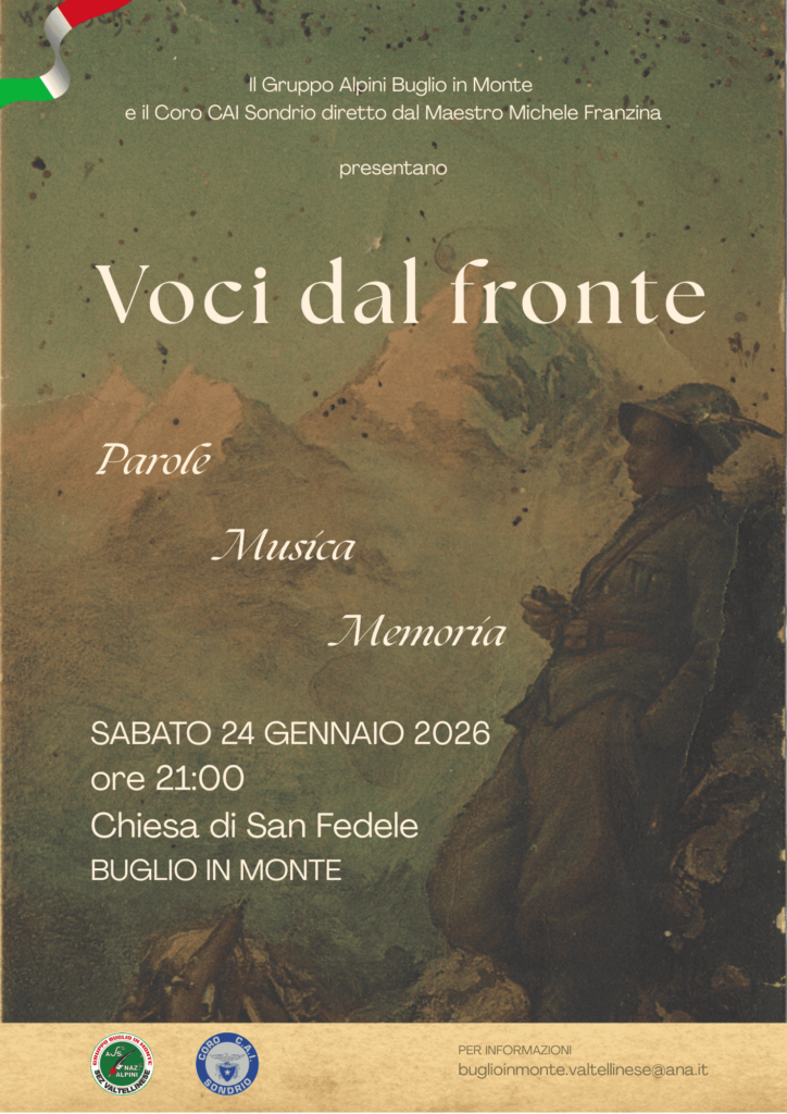 Serata rievocativa a cura del Gruppo Alpini di Buglio in Monte e Coro CAI di Sondrio