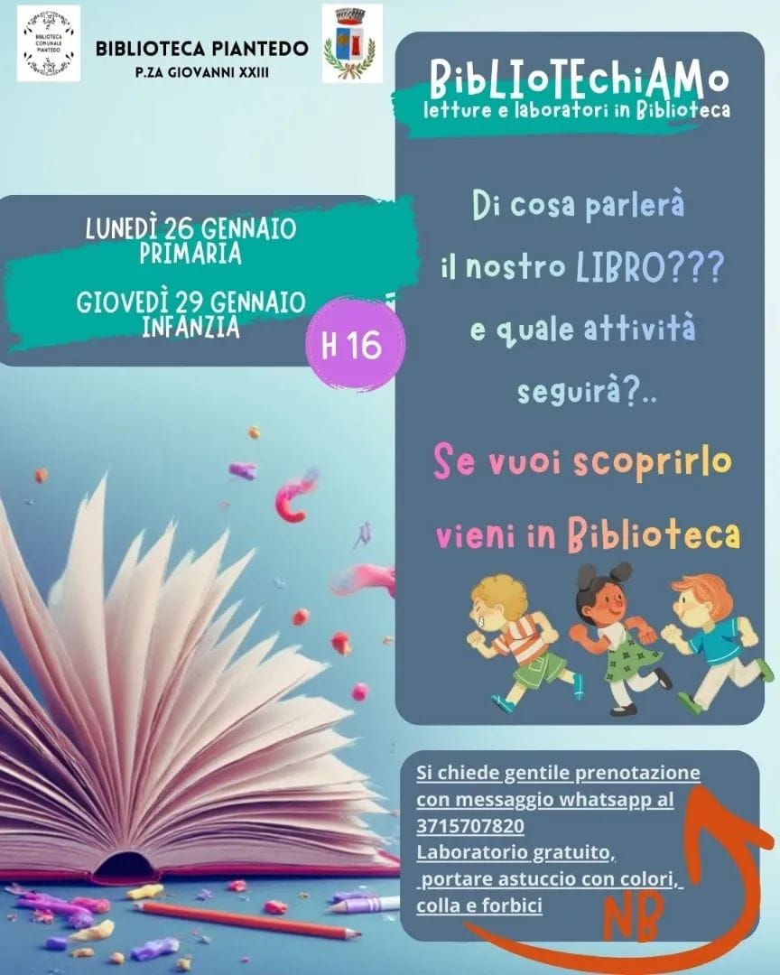 Letture e laboratori in biblioteca a Piantedo