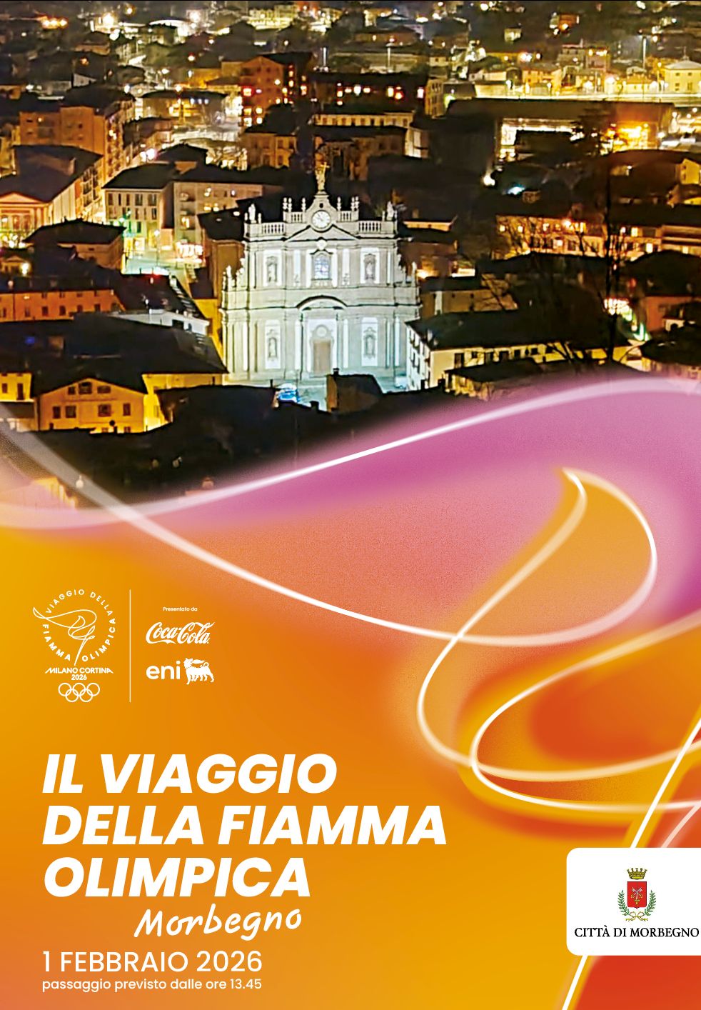 La fiamma olimpica a Morbegno