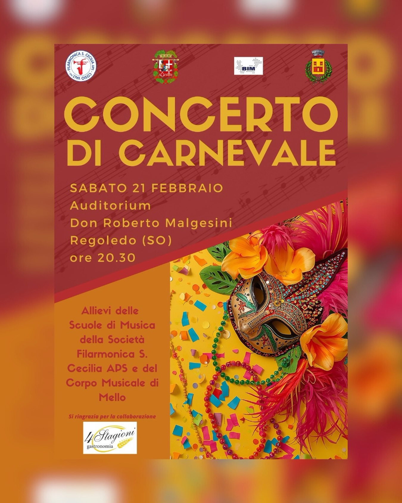 Concerto di Carnevale della Filarmonica Santa Cecilia di Cosio Valt.no