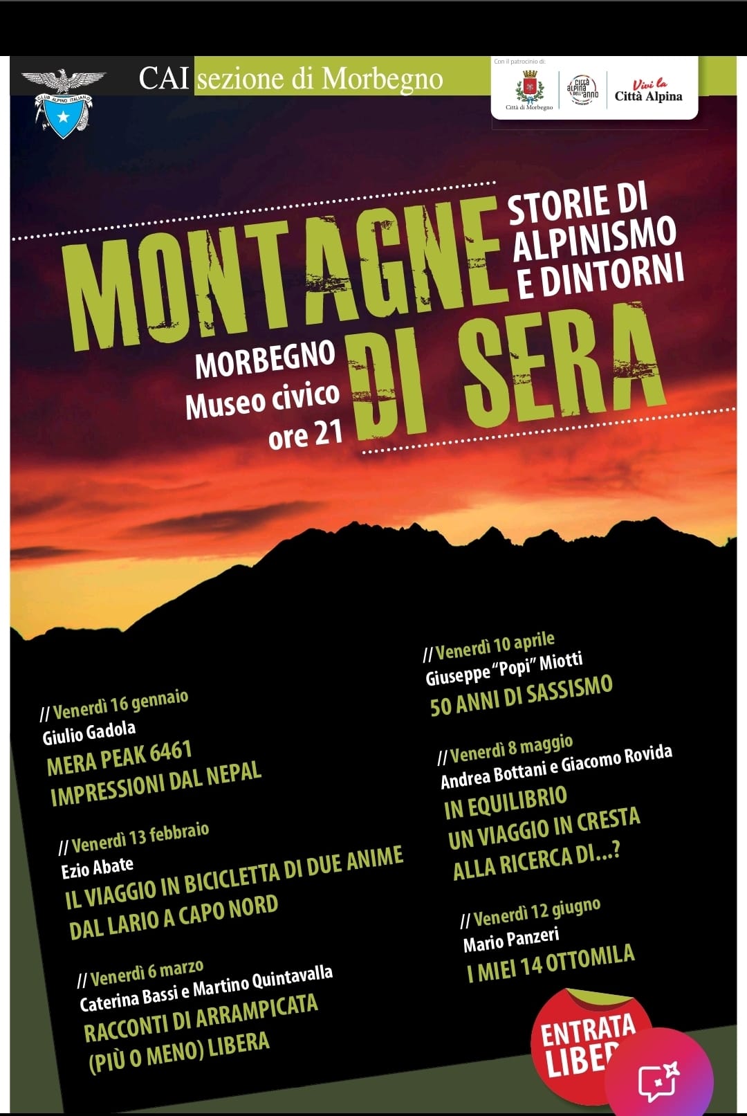 montagne di sera