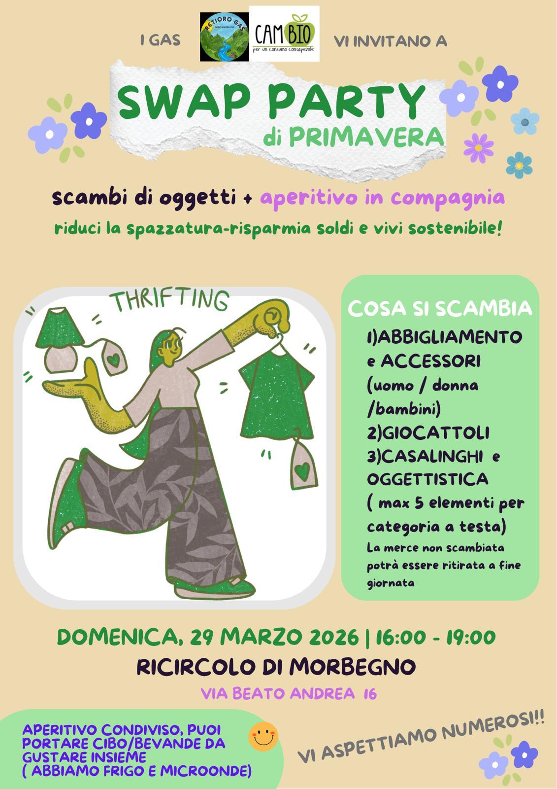 scambio di oggetti e aperitivo in compagnia