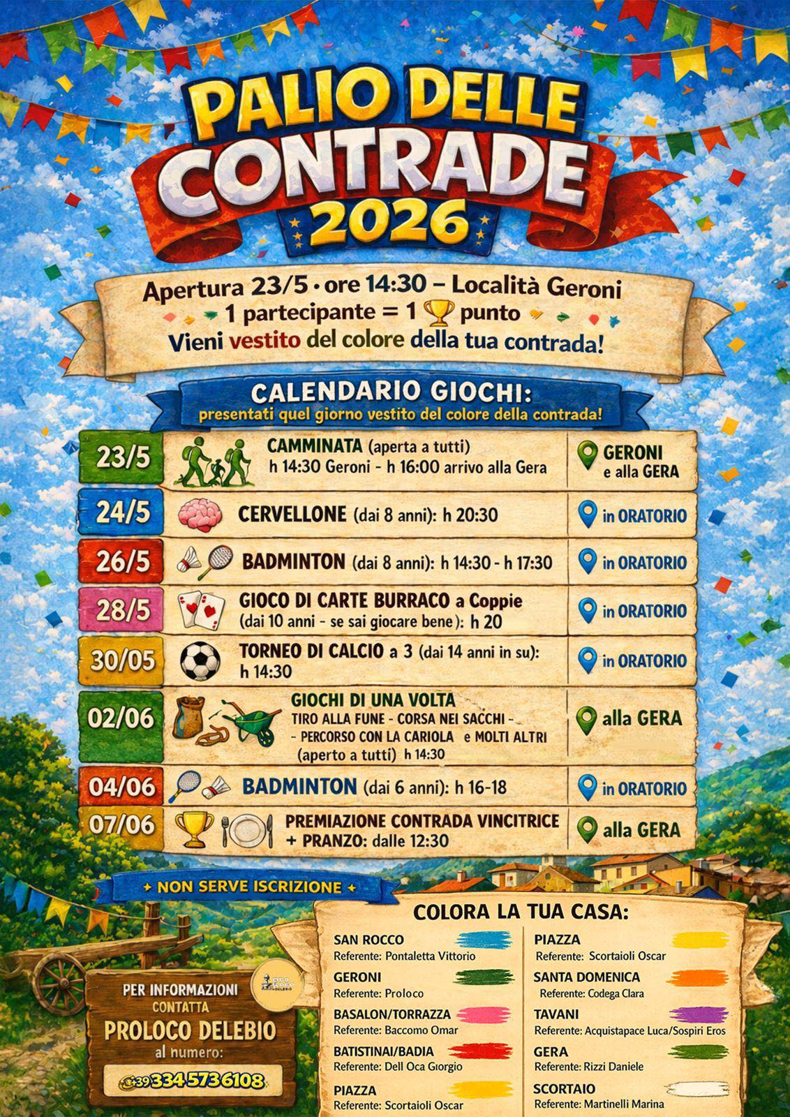 Giochi delle contrade Delebio 2026