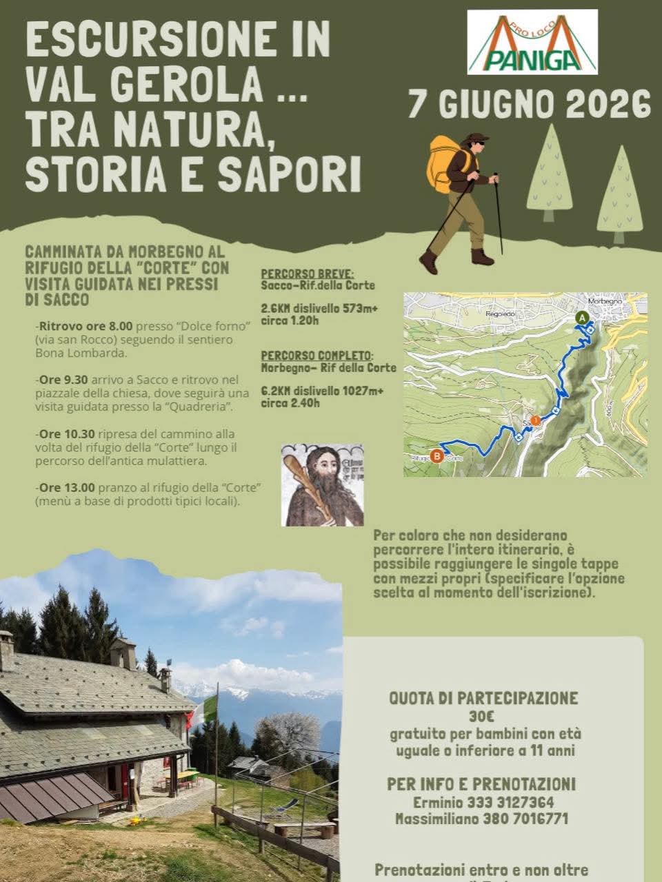 Escursione da Morbegno alla Corte con visita guidata e pranzo