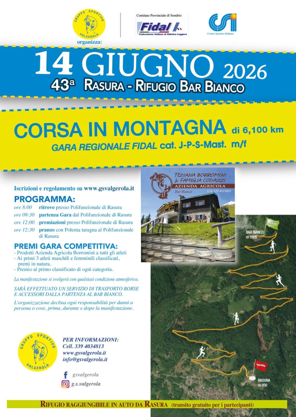 Corsa in montagna da Rasura
