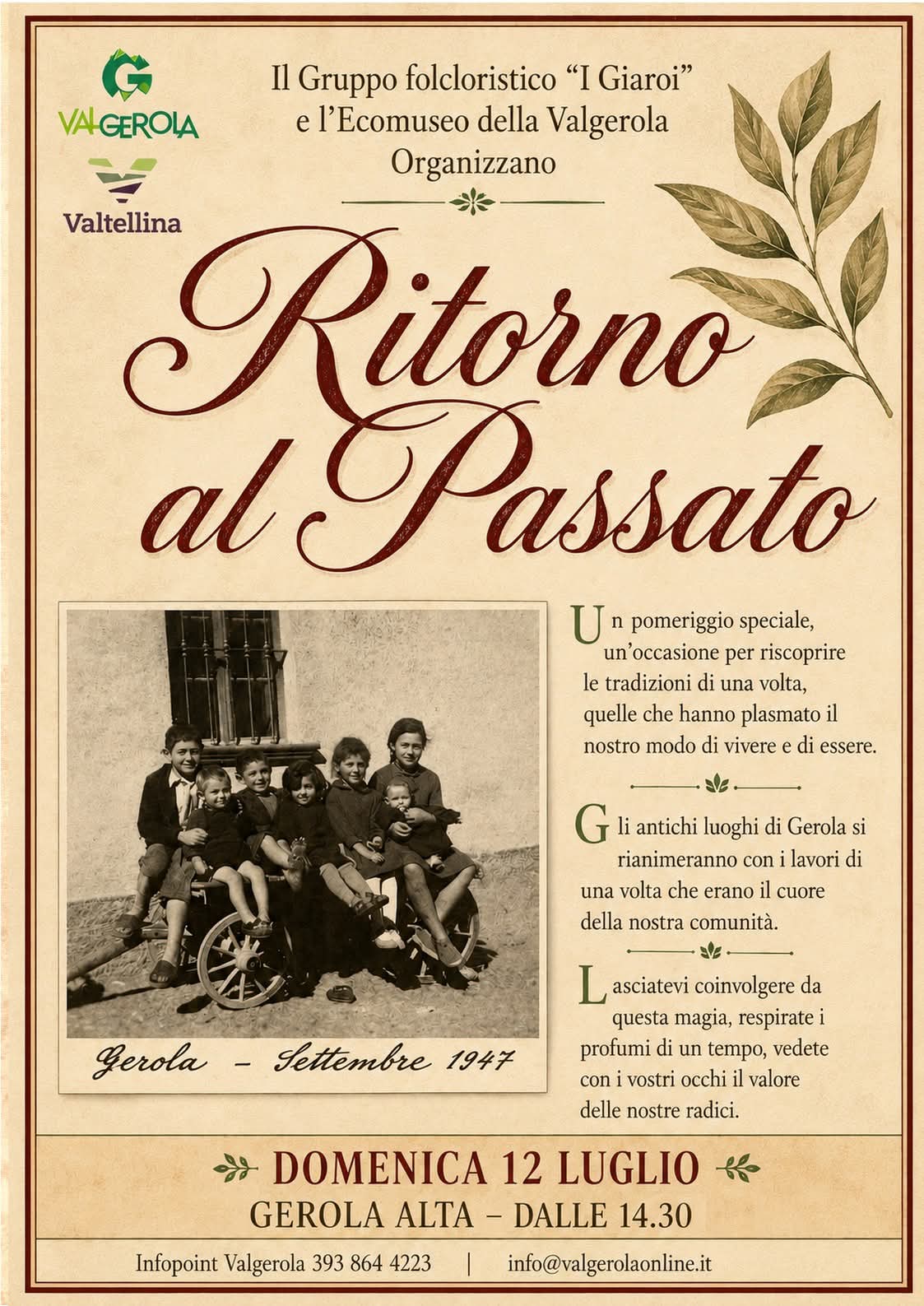 Un pomeriggio speciale per riscoprire le tradizioni di una volta