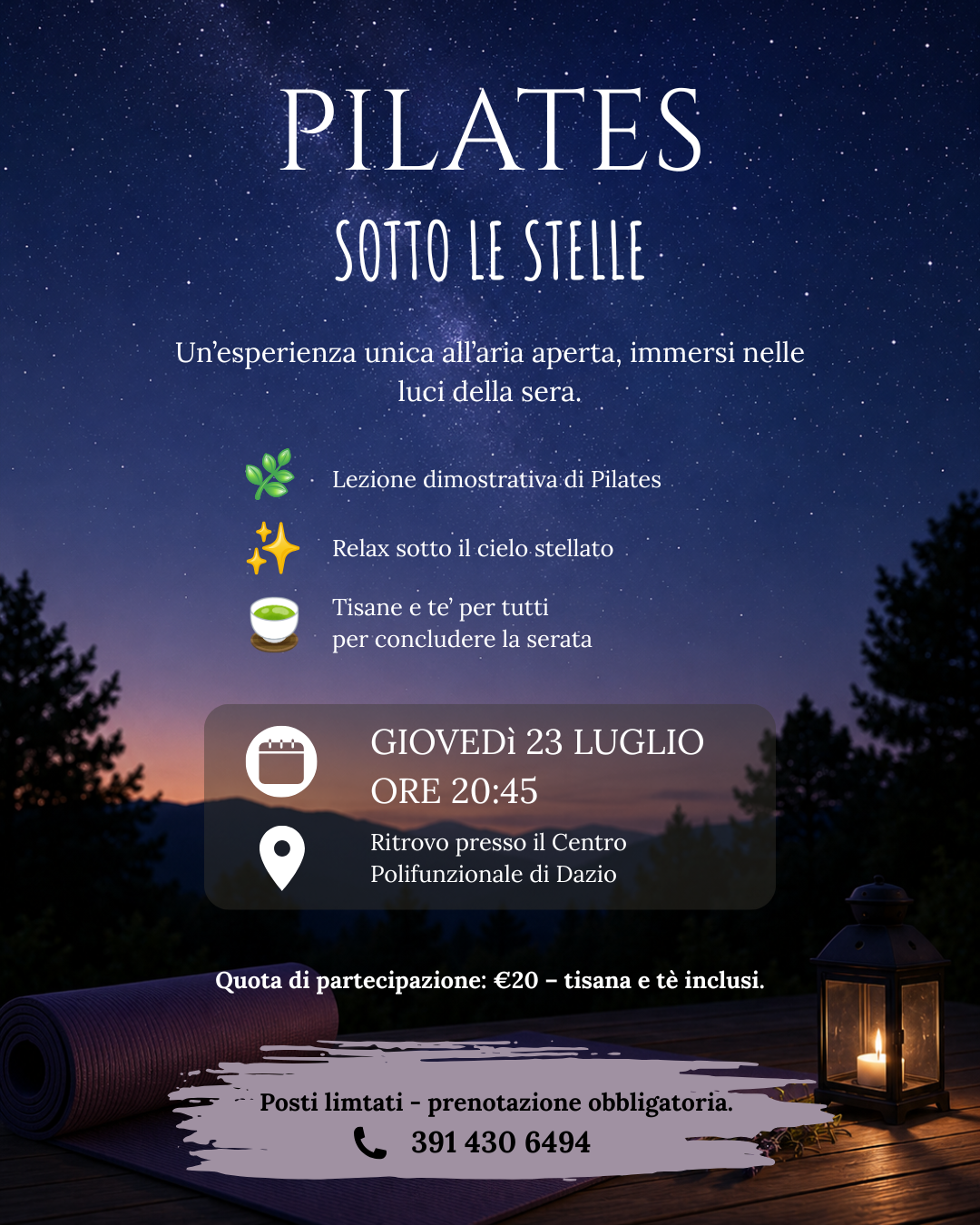 Lezione di pilates all’aperto