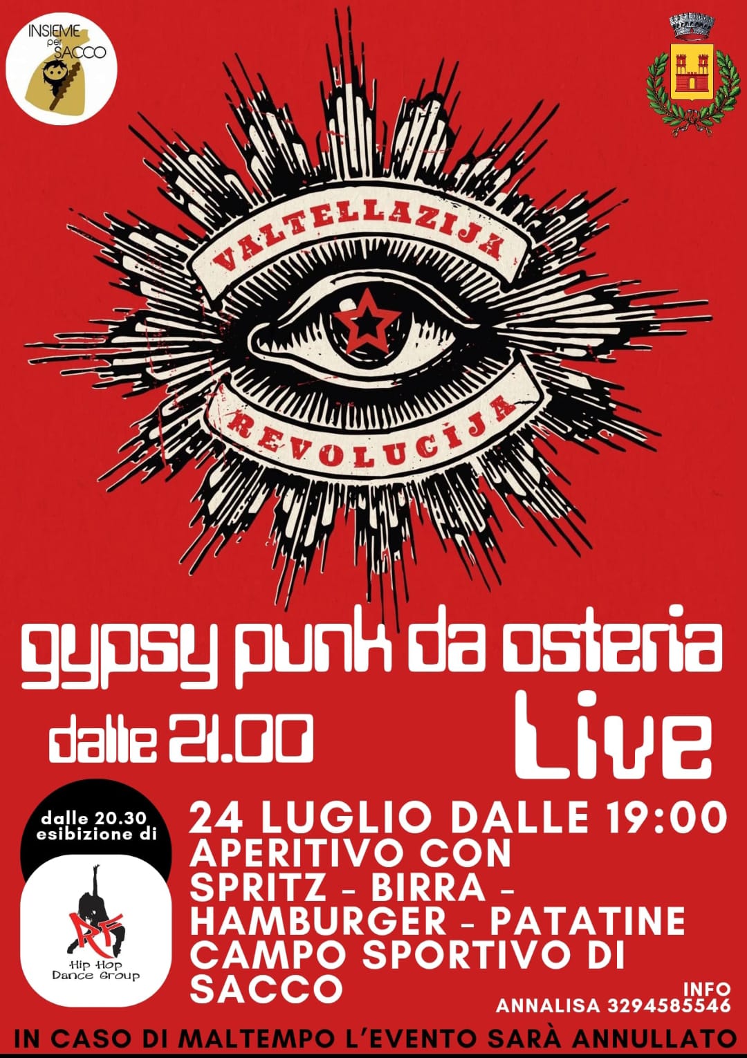 Serata di musica con aperitivo a Sacco