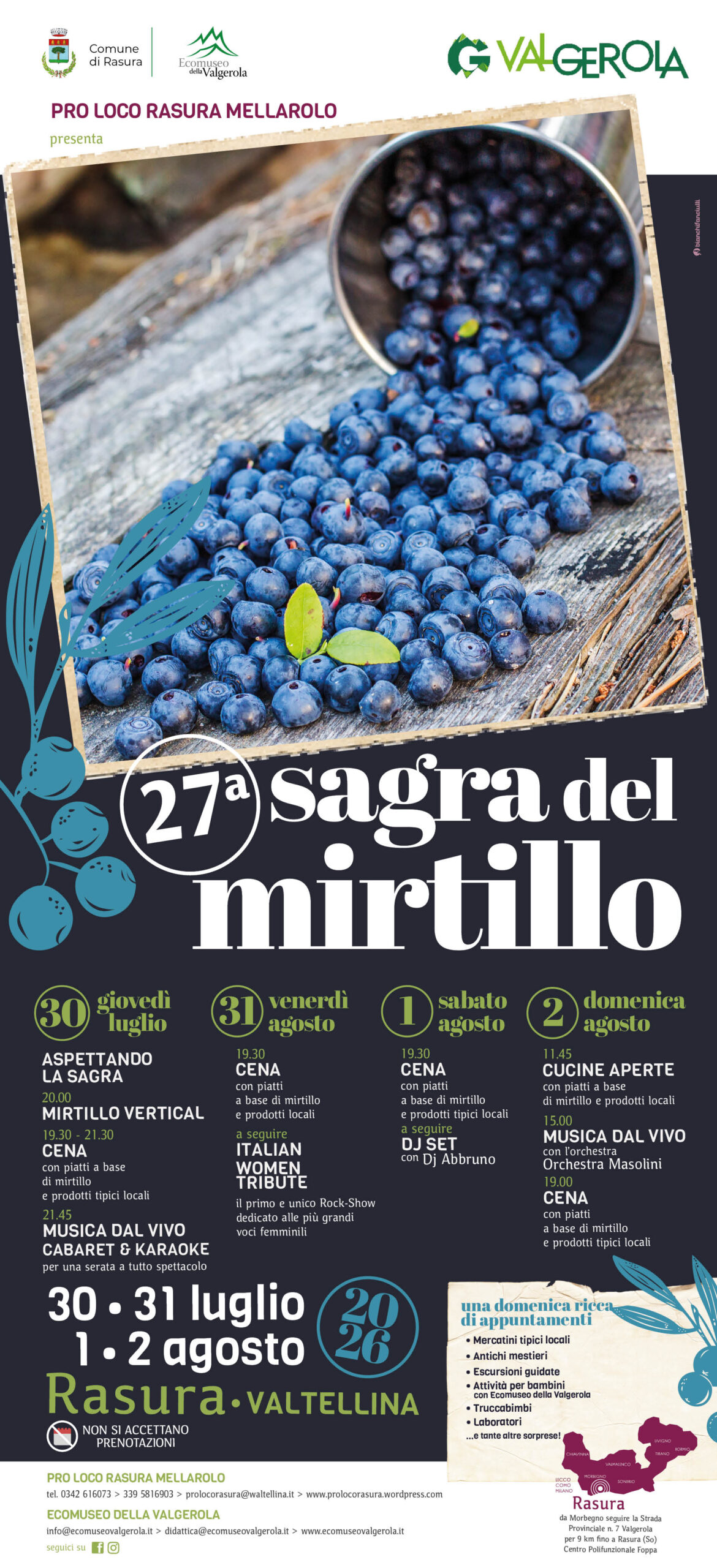 27ª edizione della Sagra del Mirtillo a Rasura