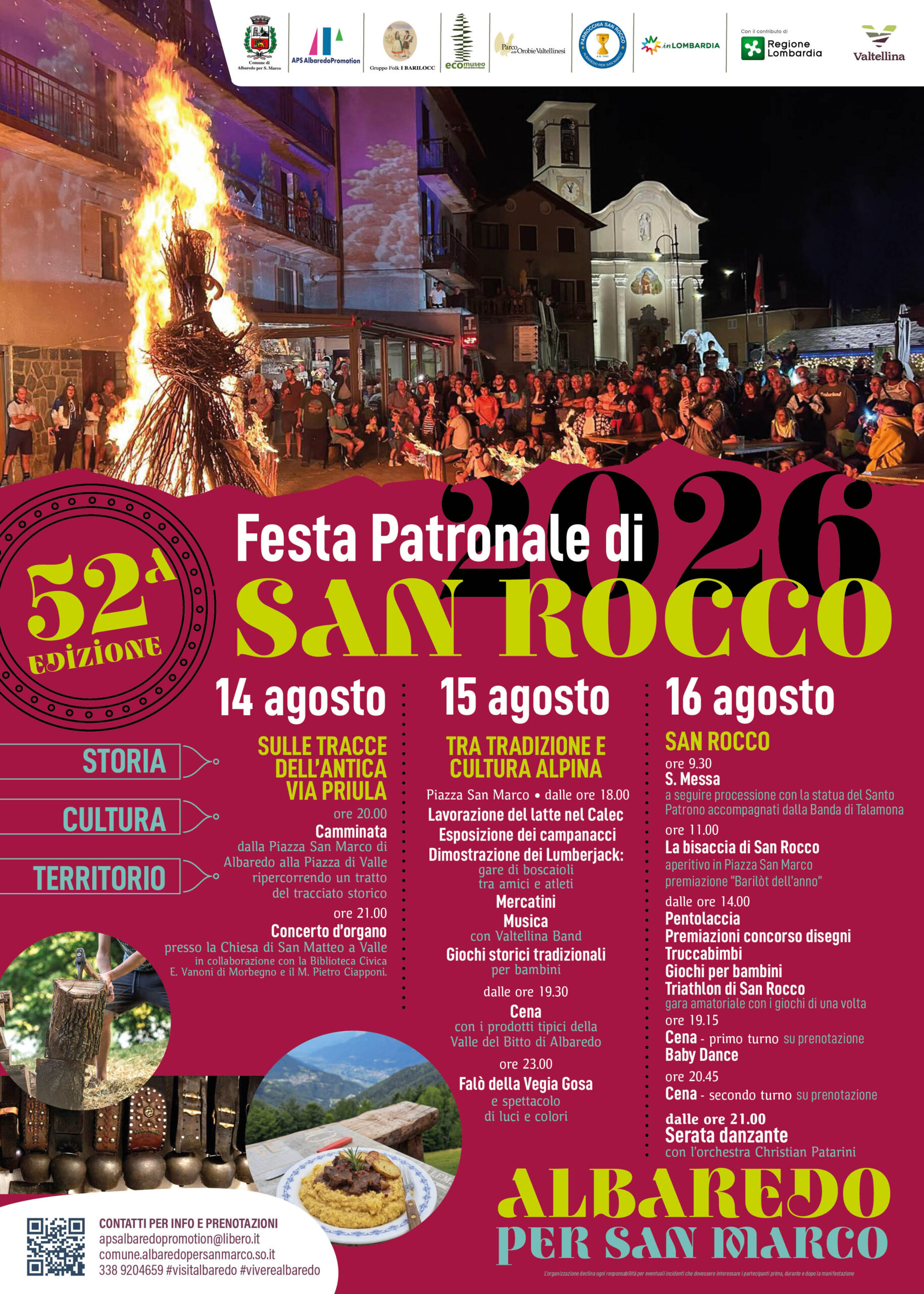 festa patronale di San Rocco ad Albaredo per S. Marco