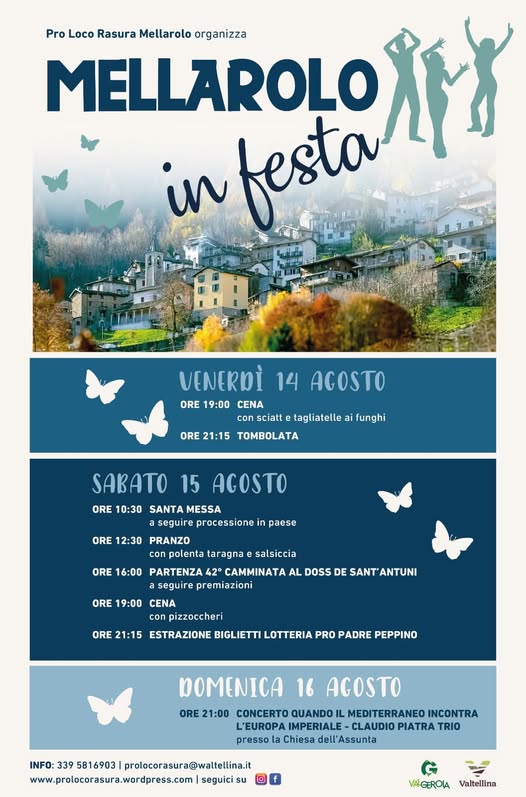3 giorni con la tradizionale festa di Mellarolo