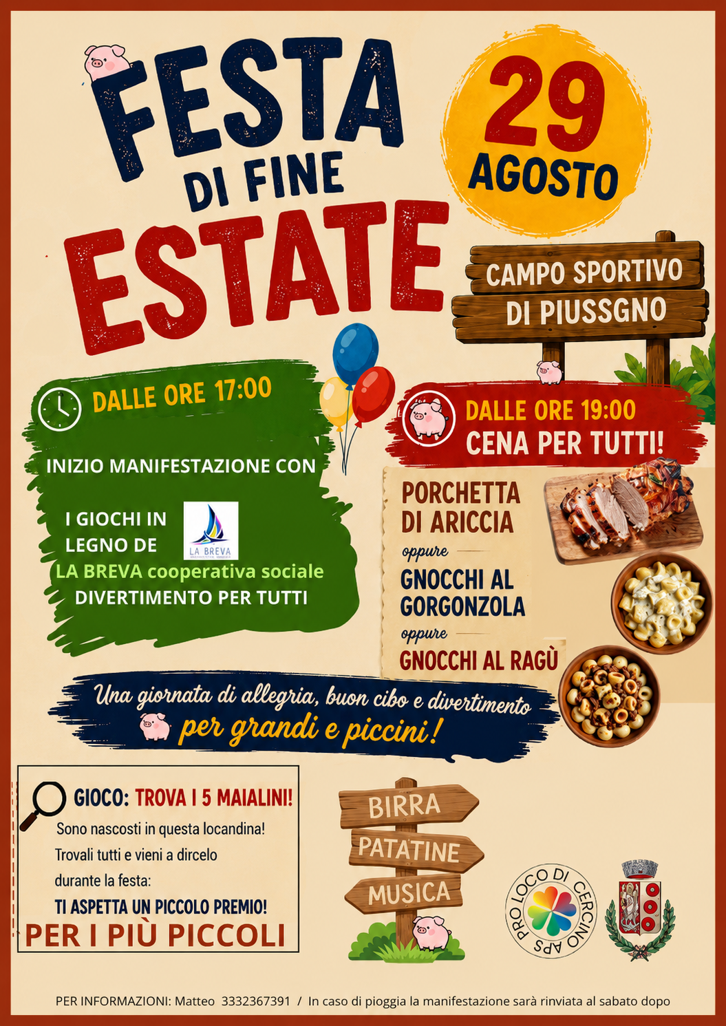 Una giornata in allegria con buon cibo e divertimento per grandi e piccini