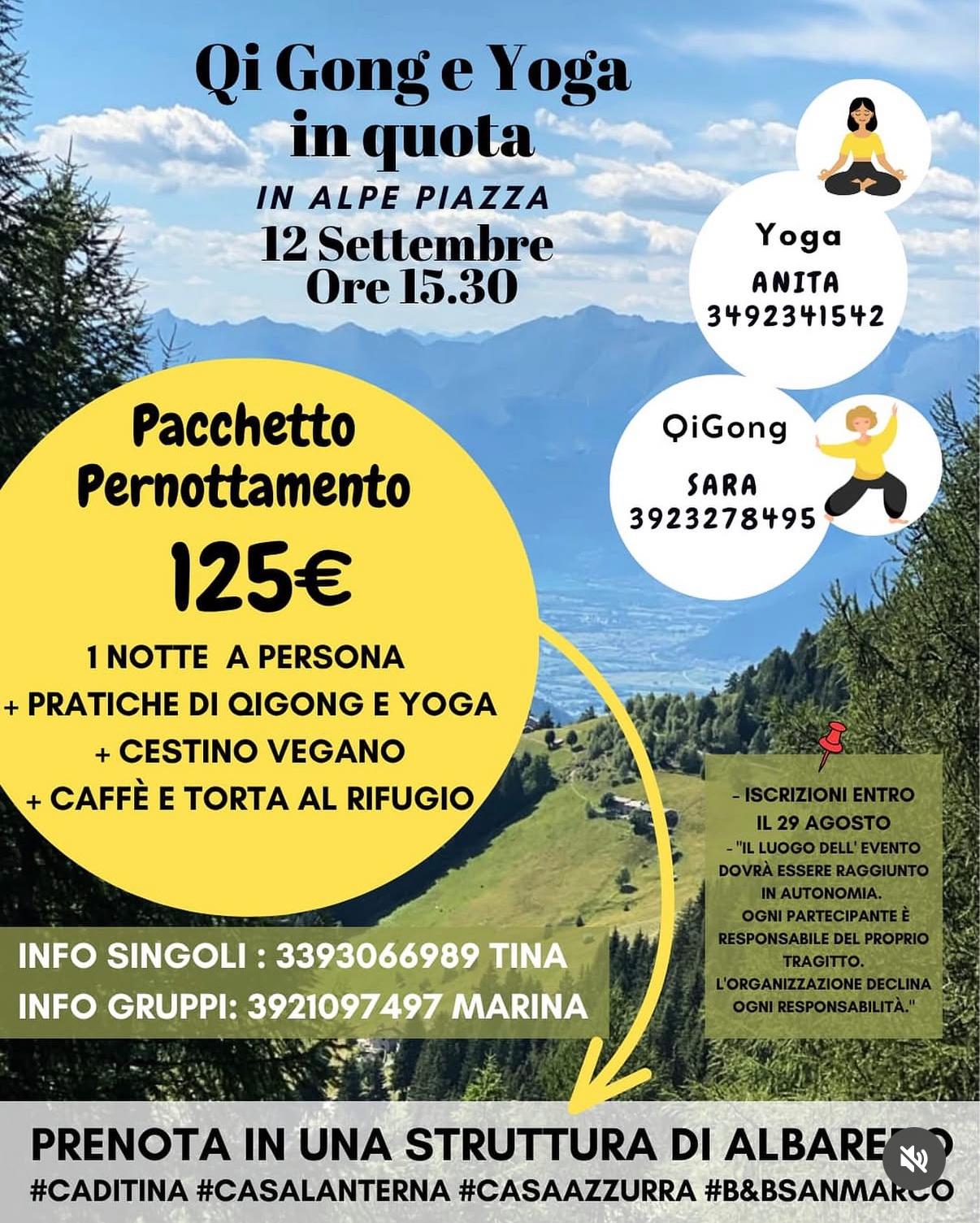 yoga+pernottamento alpe piazza