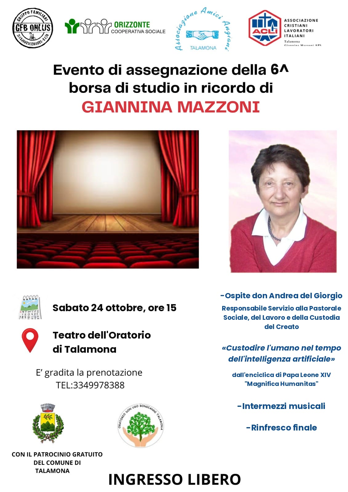 Assegnazione borsa di studio in ricordo di Giannina Mazzoni