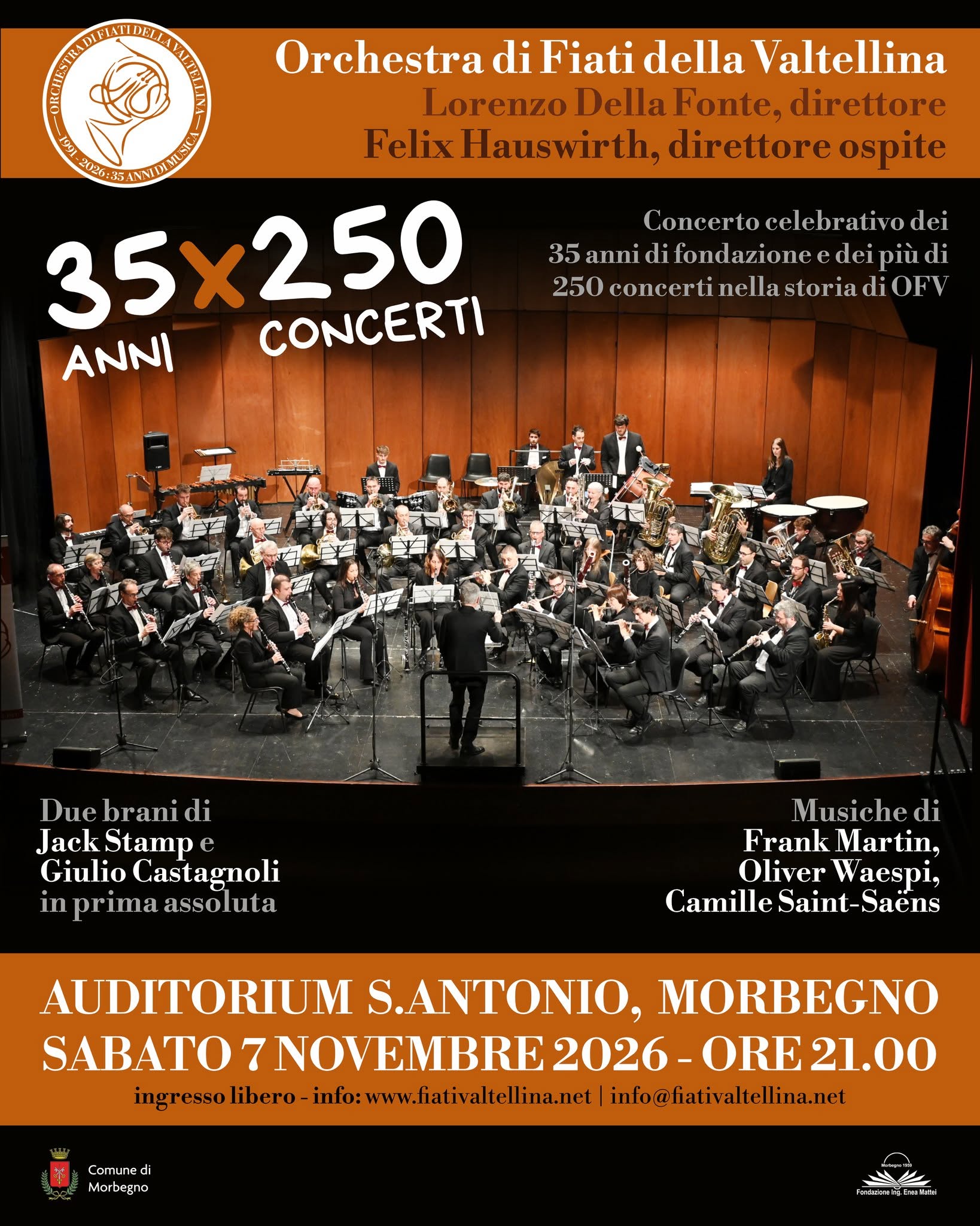 Concerto celebrativo dei 35 anni di fondazione dell’Orchestra di Fiati della Valtellina