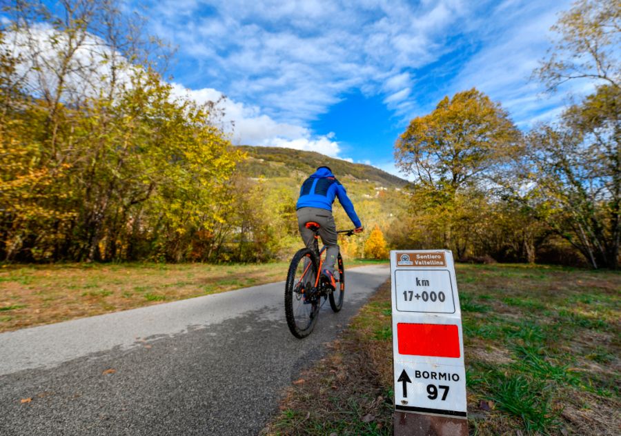 Bici sentiero valtellina autunno