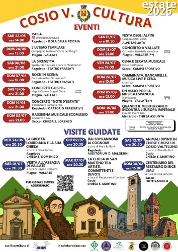 Eventi estate 2026 Cosio