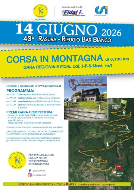 Corsa in montagna da Rasura